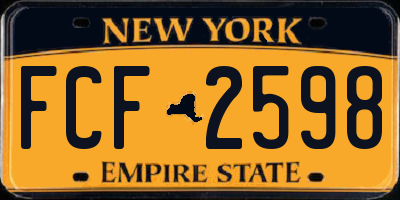 NY license plate FCF2598
