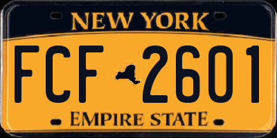 NY license plate FCF2601