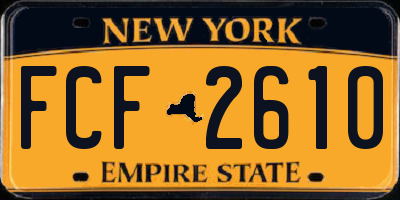 NY license plate FCF2610