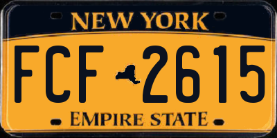 NY license plate FCF2615