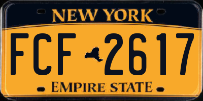 NY license plate FCF2617