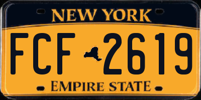 NY license plate FCF2619