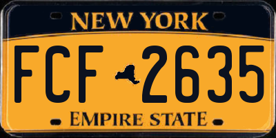 NY license plate FCF2635