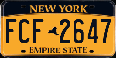 NY license plate FCF2647