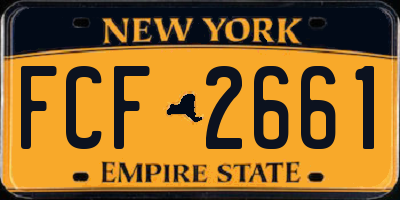 NY license plate FCF2661