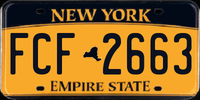 NY license plate FCF2663