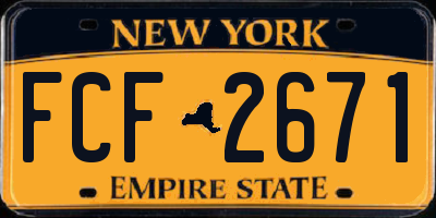 NY license plate FCF2671
