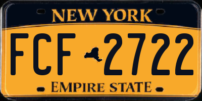 NY license plate FCF2722