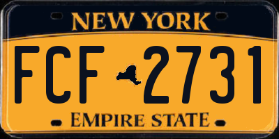 NY license plate FCF2731