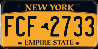 NY license plate FCF2733