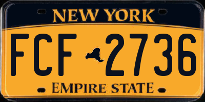NY license plate FCF2736