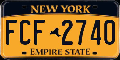 NY license plate FCF2740