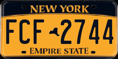 NY license plate FCF2744