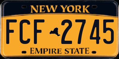 NY license plate FCF2745