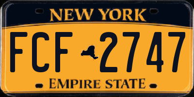 NY license plate FCF2747