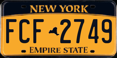 NY license plate FCF2749
