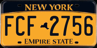 NY license plate FCF2756