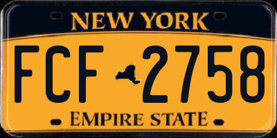 NY license plate FCF2758
