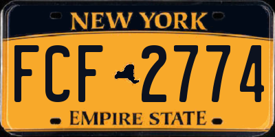 NY license plate FCF2774