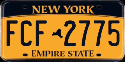 NY license plate FCF2775