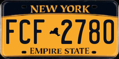 NY license plate FCF2780