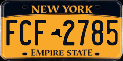 NY license plate FCF2785