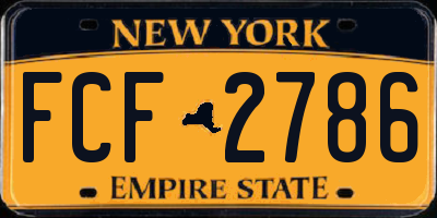 NY license plate FCF2786