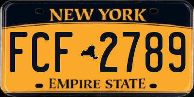 NY license plate FCF2789