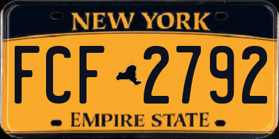 NY license plate FCF2792