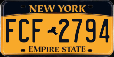 NY license plate FCF2794