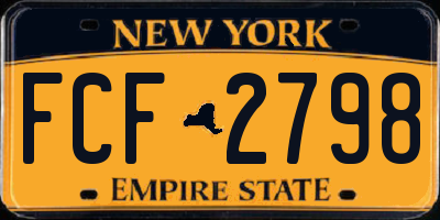 NY license plate FCF2798