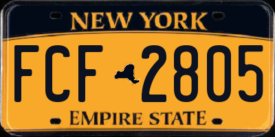 NY license plate FCF2805
