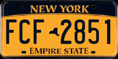 NY license plate FCF2851