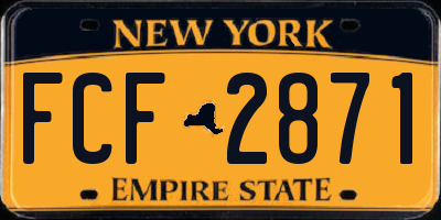 NY license plate FCF2871