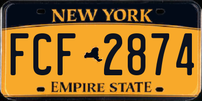 NY license plate FCF2874