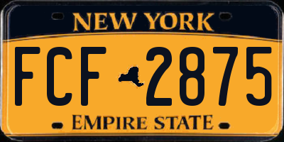 NY license plate FCF2875