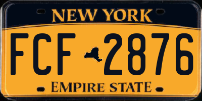 NY license plate FCF2876