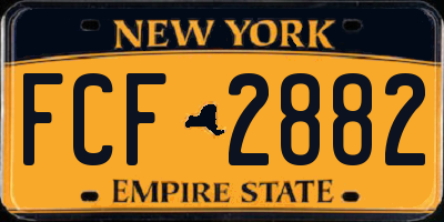 NY license plate FCF2882