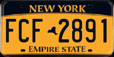 NY license plate FCF2891
