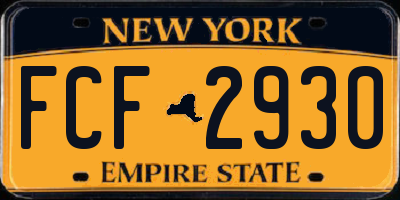 NY license plate FCF2930