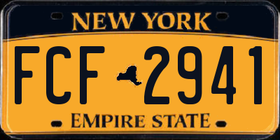 NY license plate FCF2941