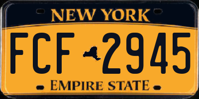 NY license plate FCF2945