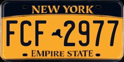 NY license plate FCF2977