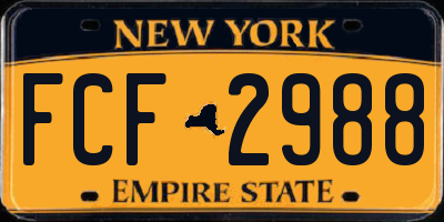 NY license plate FCF2988