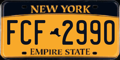 NY license plate FCF2990