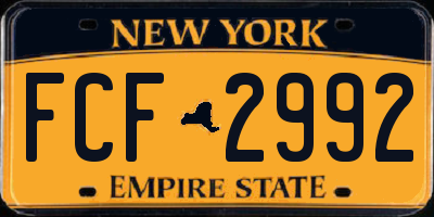 NY license plate FCF2992