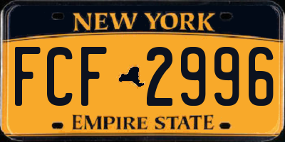 NY license plate FCF2996