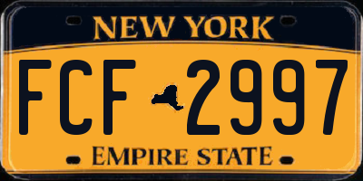 NY license plate FCF2997