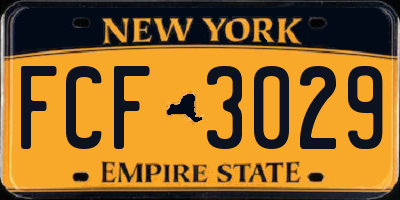 NY license plate FCF3029