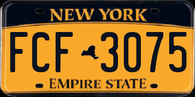 NY license plate FCF3075